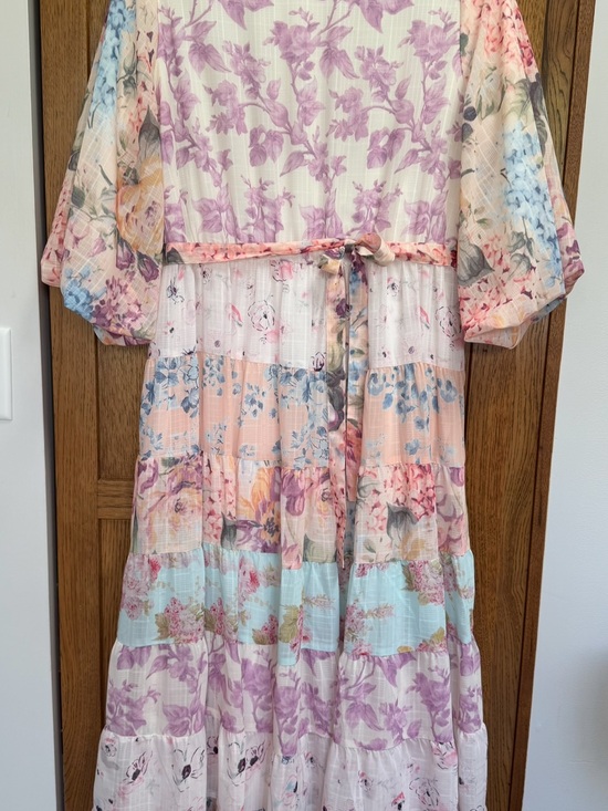 Dainty Jewells Dresses & Skirts - Dainty Jewells Pastel Floral Tiered Midi Dress